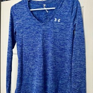 Under Armour Women's Heathered Blue Long Sleeve Tee